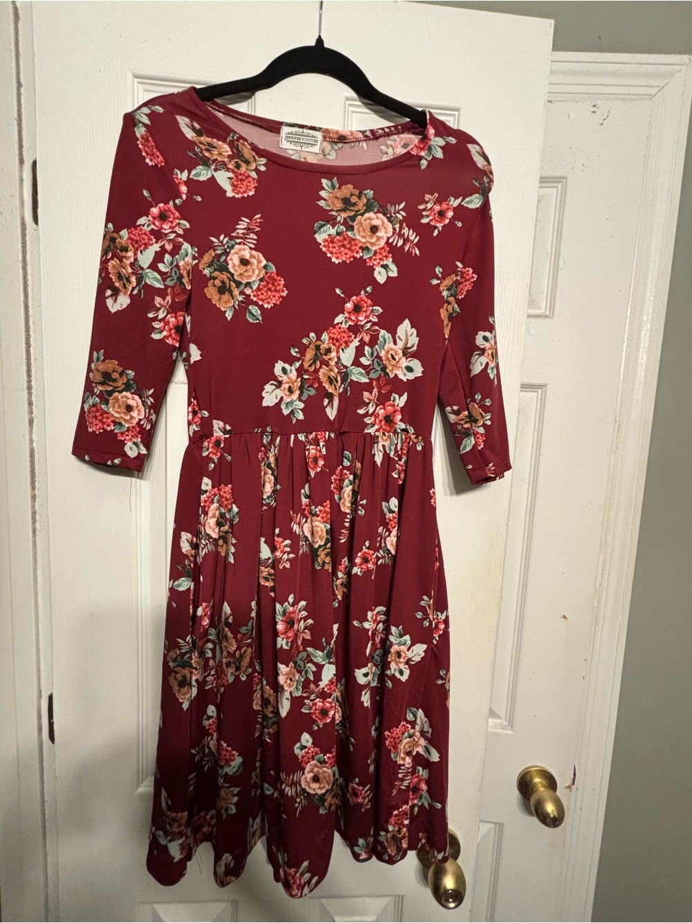 Jennifer’s Couture Red Floral Fit & Flare Dress - Small